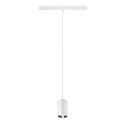 NUMINOS® XS, 48V Pendelleuchte, Pendellänge 150cm, 4000K, 55°, DALI 2, matt weiß / glänzend chrom