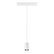 NUMINOS® XS, 48V Pendelleuchte, Pendellänge 150cm, 4000K, 55°, DALI 2, matt weiß / glänzend chrom