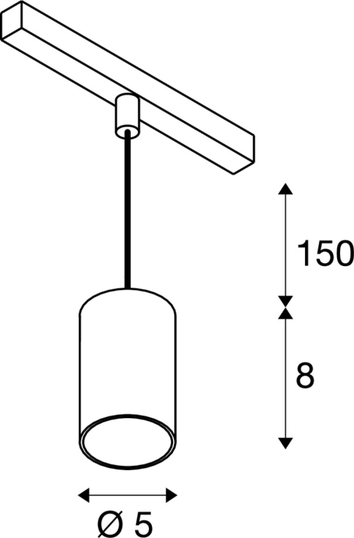 SLV NUMINOS® XS, 48V Pendelleuchte, Pendellänge 150cm, 4000K, 55°, DALI 2, matt weiß / matt schwarz