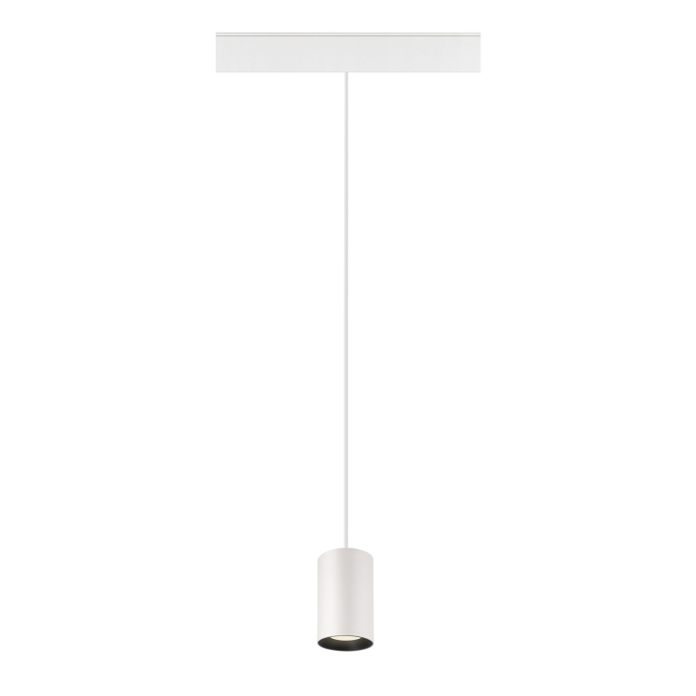 SLV NUMINOS® XS, 48V Pendelleuchte, Pendellänge 150cm, 4000K, 20°, DALI 2, matt weiß / matt schwarz