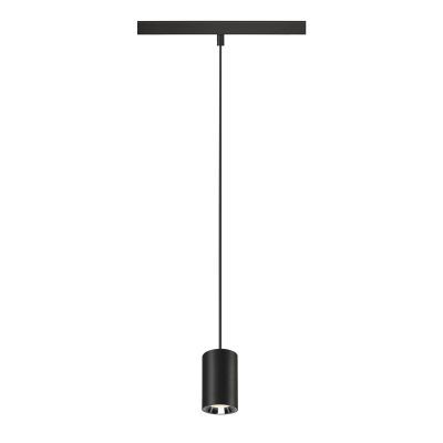 SLV NUMINOS® XS, 48V Pendelleuchte, Pendellänge 150cm, 4000K, 40°, DALI 2, matt schwarz / glänzend chrom