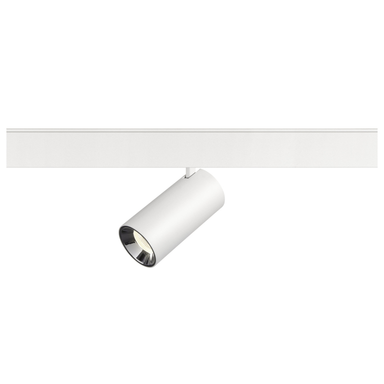 SLV NUMINOS® S, 48V Spot, rund, 4000K, 16W, DALI 2, 20°, matt weiß / glänzend chrom
