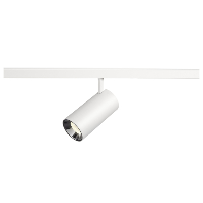 SLV NUMINOS® S, 48V Spot, rund, 4000K, 16W, DALI 2, 20°, matt weiß / glänzend chrom