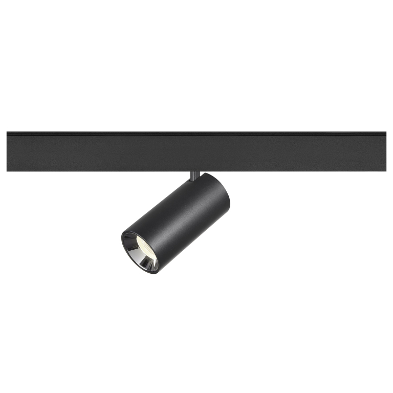 SLV NUMINOS® S, 48V Spot, rund, 4000K, 16W, DALI 2, 40°, matt schwarz / glänzend chrom