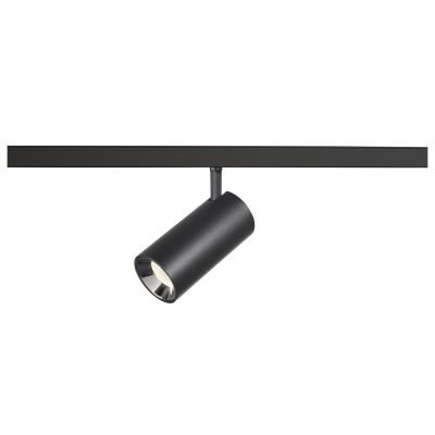 SLV NUMINOS® S, 48V Spot, rund, 4000K, 16W, DALI 2, 40°, matt schwarz / glänzend chrom