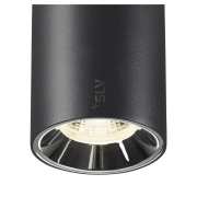NUMINOS® S, 48V Spot, rund, 4000K, 16W, DALI 2, 40°, matt schwarz / glänzend chrom