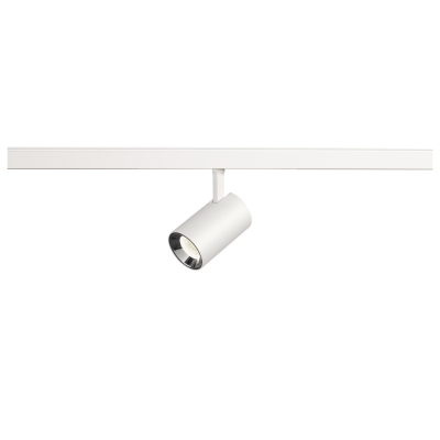 SLV NUMINOS® XS, 48V Spot, rund, 4000K, 8.7W, DALI 2, 20°, matt weiß / glänzend chrom