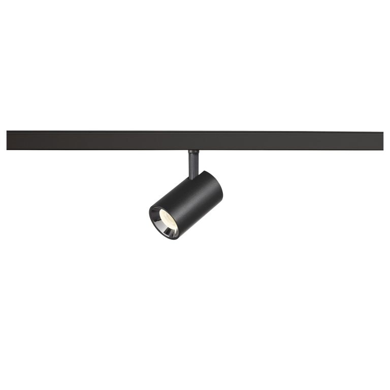 SLV NUMINOS® XS, 48V Spot, rund, 4000K, 8.7W, DALI 2, 40°, matt schwarz / glänzend chrom