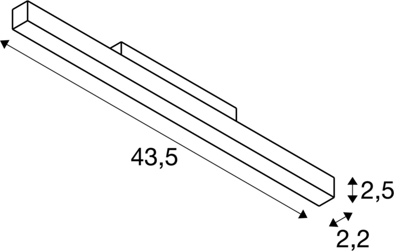 SLV IN-LINE 44, 48V Spot, Darklight Reflector, DALI, schwarz, 14W, 1250lm, 4000K, CRI90, 35°