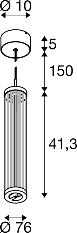 SLV QUIMERA, Pendelleuchte, Pendellänge 150cm, 2700/3000K, PHASE, dunkel kupfer