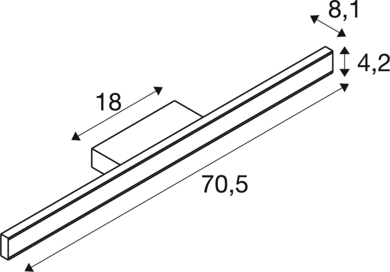 SLV ONE LINEAR 70, Wandaufbauleuchte, UP/DOWN, 2700/3000K, PHASE, schwarz