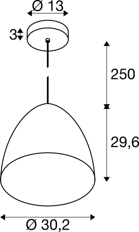 SLV PARA CONE 20, Pendelleuchte, Pendellänge 250cm, E27, 1x max. 60W, schwarz / gold