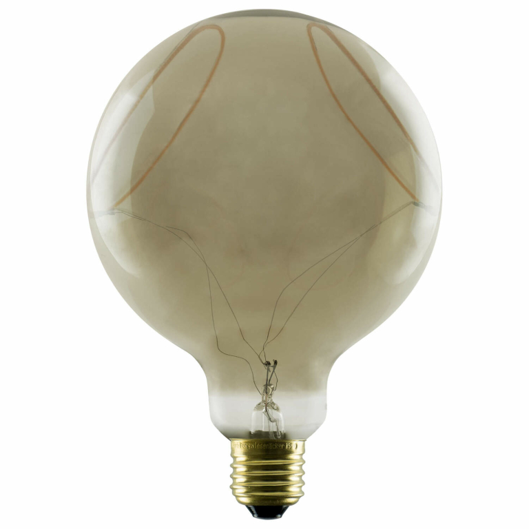 SLV LED Globe 125 2x slanting Soft Curve, LED-Leuchtmittel, smokey, E27, PHASE, 6W, 1900K