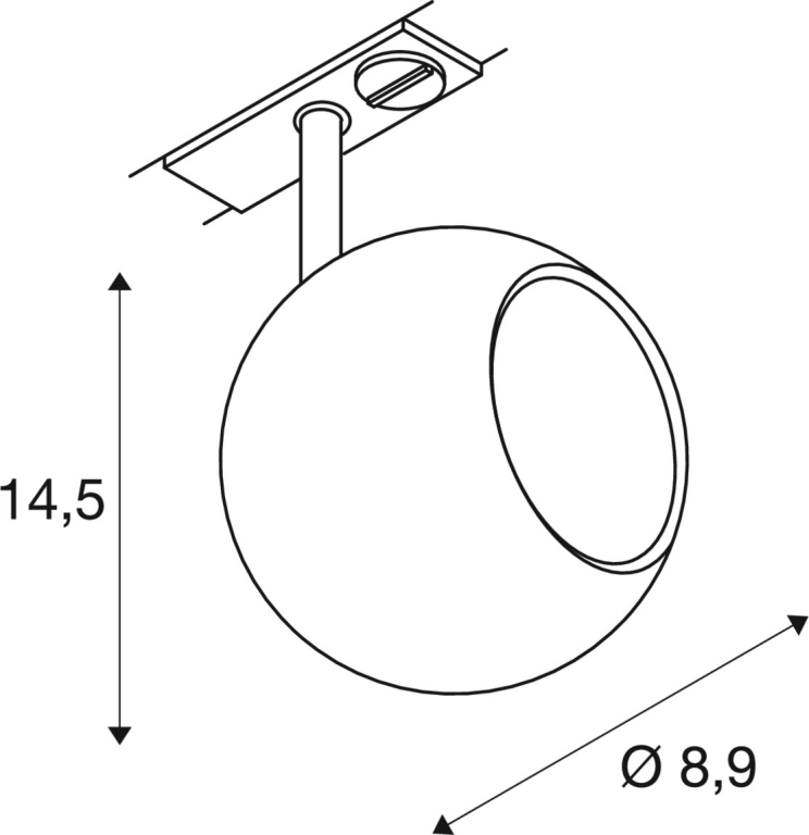 SLV LIGHT EYE® 90, 1 Phasen  Spot, rund, GU10, 1x max. 6W, matt schwarz