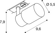 PURI 2.0 Tube, 1 Phasen  Spot, GU10, 1x max. 6W, schwarz / gold