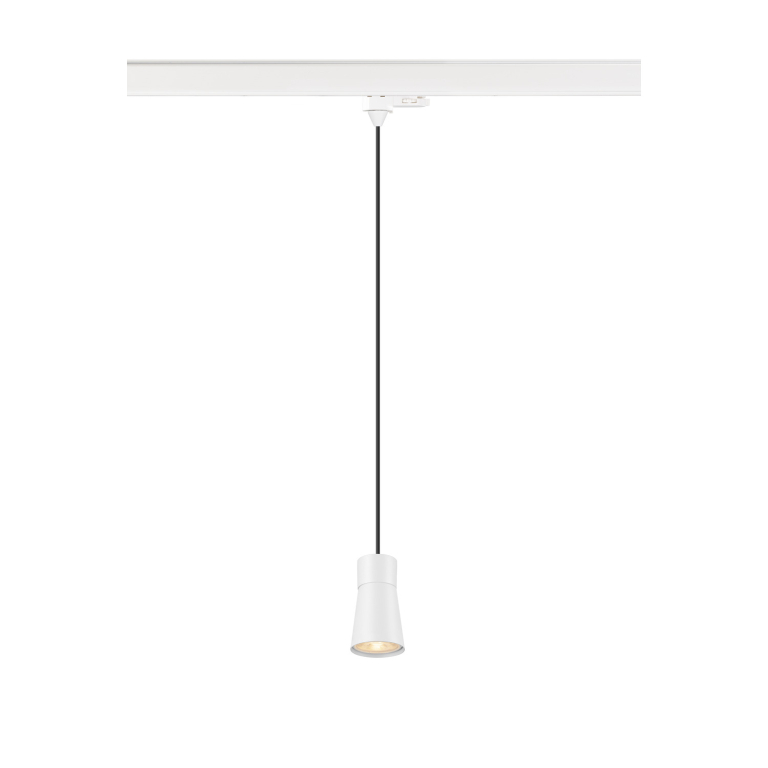 SLV PURI 2.0 Cone, 3 Phasen  Pendelleuchte, GU10, Pendellänge 200cm, 1x max. 6W, weiß