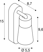PURI 2.0 Cone, Wand- und Deckenaufbauleuchte, Schalter, rechteckig, 1x max. 6W GU10, schwarz / gold