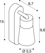 PURI 2.0 Cone, Wand- und Deckenaufbauleuchte, Schalter, rechteckig, 1x max. 6W GU10, grau