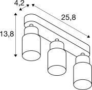 PURI 2.0 Tube, Wand- und Deckenaufbauleuchte, long, 3 x max. 6W GU10, schwarz