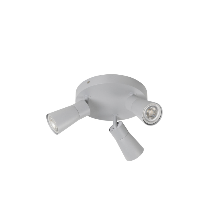 SLV PURI 2.0 Cone, Wand- und Deckenaufbauleuchte, rund, 3 x max. 6W GU10, grau