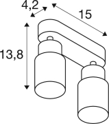 PURI 2.0 Tube, Wand- und Deckenaufbauleuchte, long, 2 x max. 6W GU10, schwarz