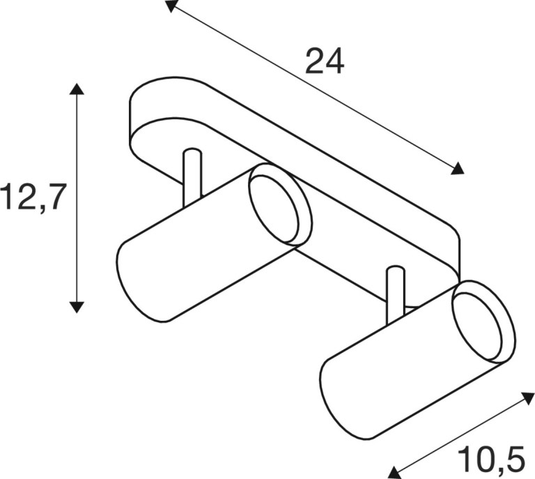 SLV NOBLO®, Wand- und Deckenaufbauleuchte, double, rund, 2000-3000K, 15W, Dim-to-Warm, PHASE, 36°, schwarz