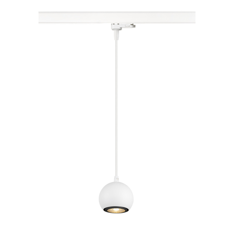 SLV LIGHT EYE® 90 Pendelleuchte für 3-Phasen Schienensystem, GU10, Pendellänge 150cm, 1x max. 6W, matt weiß