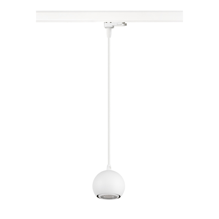 SLV LIGHT EYE® 90 Pendelleuchte für 3-Phasen Schienensystem, GU10, Pendellänge 150cm, 1x max. 6W, matt weiß
