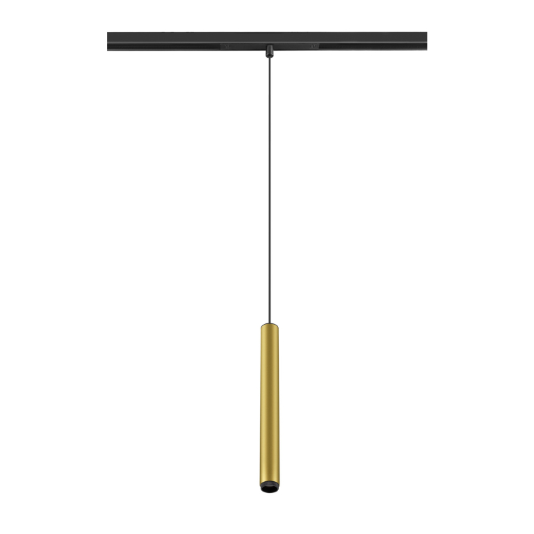SLV GRIP! S, 48V Pendelleuchte, Pendellänge 200cm, 2000-3000 K, 29°, DALI, Dim-to-Warm, gold / schwarz
