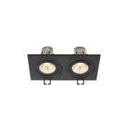 NEW TRIA® 155, Deckeneinbauleuchte, quadratisch, 2700K, zweiflammig, PHASE, 38°, schwarz