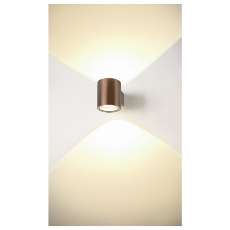 SLV OCULUS, Wandaufbauleuchte, rund, 2000-3000K, 15W, Dim-to-Warm, PHASE, 100°, dunkel kupfer