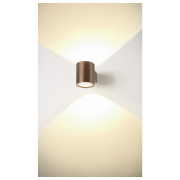 OCULUS, Wandaufbauleuchte, rund, 2000-3000K, 15W, Dim-to-Warm, PHASE, 100°, dunkel kupfer