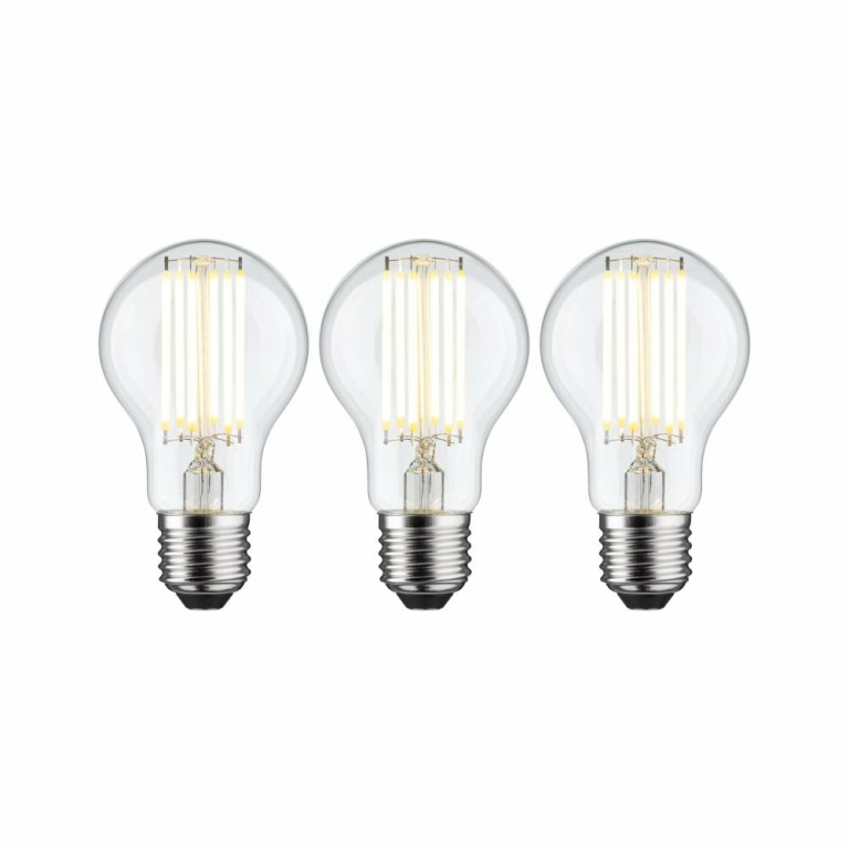 Paulmann Eco-Line Filament 230V LED Birne E27 3er-Pack  1055lm 5W 3000K  Klar