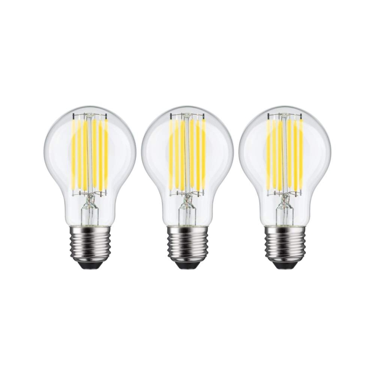 Paulmann Eco-Line Filament 230V LED Birne E27 3er-Pack  1055lm 5W 3000K  Klar