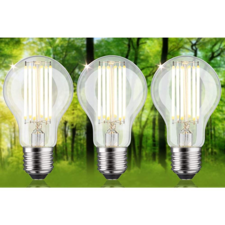 Paulmann Eco-Line Filament 230V LED Birne E27 3er-Pack  1055lm 5W 3000K  Klar