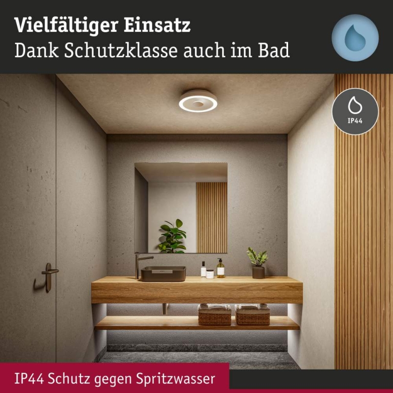Paulmann LED Deckenleuchte Volea Weiß/Silber 470lm / 1650lm 3,5 / 1x13W IP44 3000K dimmbar