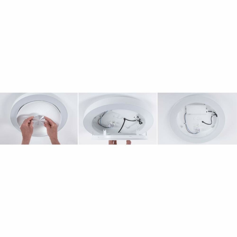 Paulmann LED Deckenleuchte Volea Weiß/Silber 470lm / 1650lm 3,5 / 1x13W IP44 3000K dimmbar