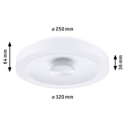 LED Deckenleuchte Volea Weiß/Silber 470lm / 1650lm 3,5 / 1x13W IP44 3000K dimmbar