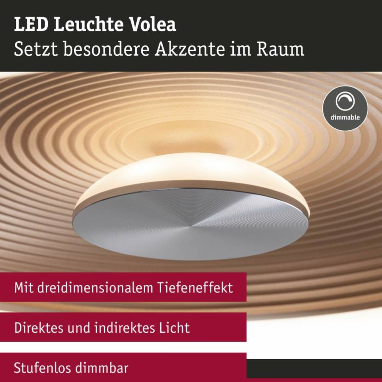 Paulmann LED Deckenleuchte Volea Schwarz/Gold 470lm / 1650lm 3,5 / 1x13W IP44 3000K dimmbar