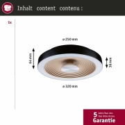 LED Deckenleuchte Volea Schwarz/Gold 470lm / 1650lm 3,5 / 1x13W IP44 3000K dimmbar