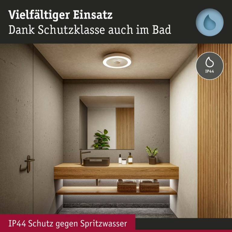 Paulmann LED Deckenleuchte Volea Weiß/Silber 500lm / 2400lm 4 / 1x18,5W IP44 3000K dimmbar
