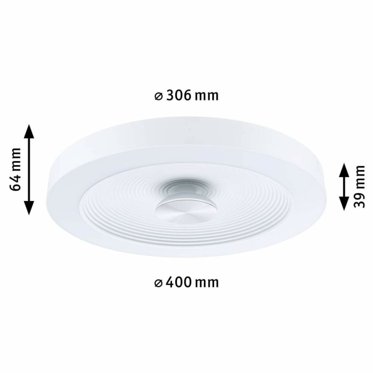 Paulmann LED Deckenleuchte Volea Weiß/Silber 500lm / 2400lm 4 / 1x18,5W IP44 3000K dimmbar