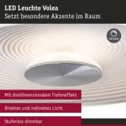 LED Deckenleuchte Volea Weiß/Silber 500lm / 2400lm 4 / 1x18,5W IP44 3000K dimmbar