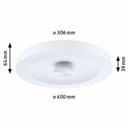LED Deckenleuchte Volea Weiß/Silber 500lm / 2400lm 4 / 1x18,5W IP44 3000K dimmbar