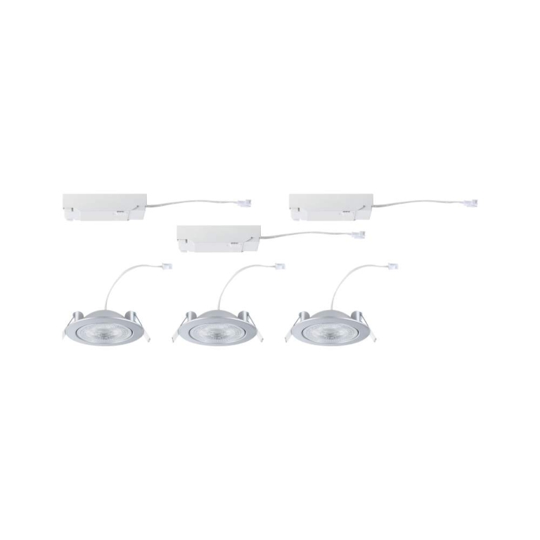 Paulmann LED Einbauleuchte White Select Aumus Chrom matt 3er-Set 5W 700lm 3-Step-Dim 2700 - 6500K rund schwenkbar White-Select 230V