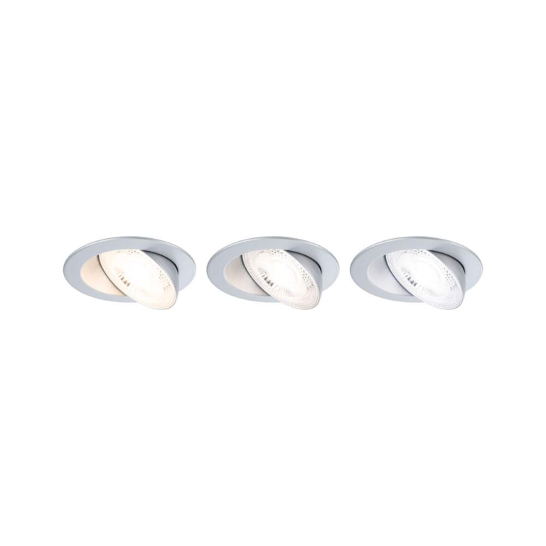 Paulmann LED Einbauleuchte White Select Aumus Chrom matt 3er-Set 5W 700lm 3-Step-Dim 2700 - 6500K rund schwenkbar White-Select 230V