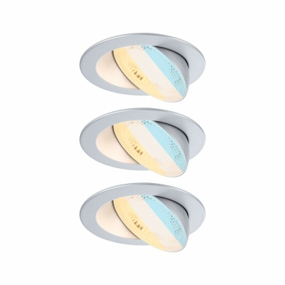 Paulmann LED Einbauleuchte White Select Aumus Chrom matt 3er-Set 5W 700lm 3-Step-Dim 2700 - 6500K rund schwenkbar White-Select 230V