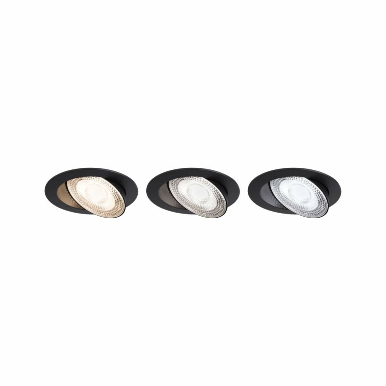 Paulmann LED Einbauleuchte White Select Aumus Schwarz Einzelspot 5W 700lm 3-Step-Dim 2700 - 6500K rund schwenkbar White-Select 230V