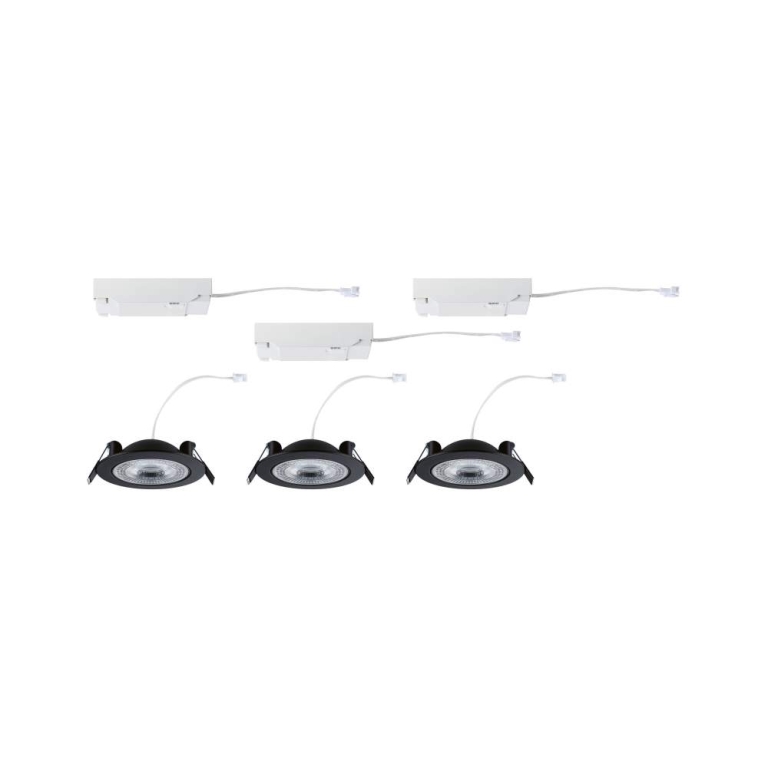 Paulmann LED Einbauleuchte White Select Aumus Schwarz 3er-Set 5W 700lm 3-Step-Dim 2700 - 6500K rund schwenkbar White-Select 230V