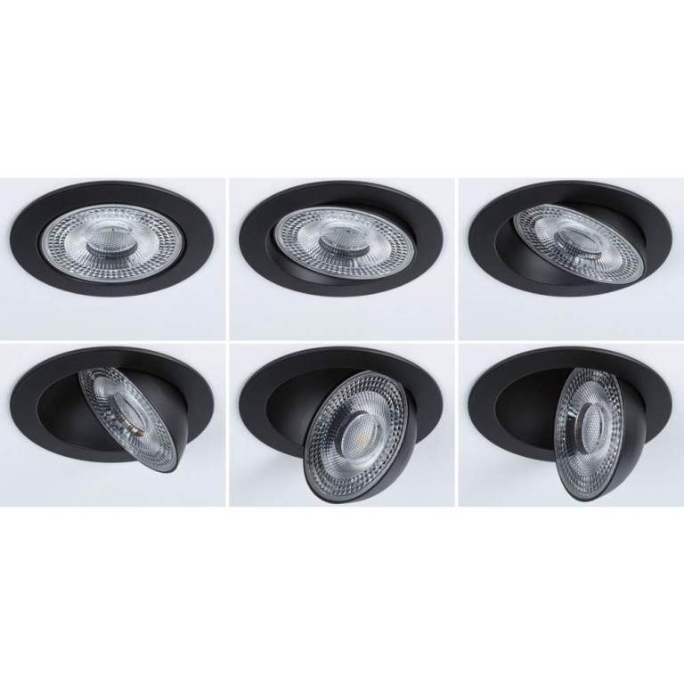 Paulmann LED Einbauleuchte White Select Aumus Schwarz 3er-Set 5W 700lm 3-Step-Dim 2700 - 6500K rund schwenkbar White-Select 230V
